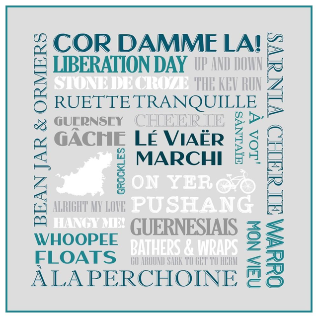 X01 PRINTS - COR DAMME LA!  [BLUE/GREY] PRINT 30cm x 30cm