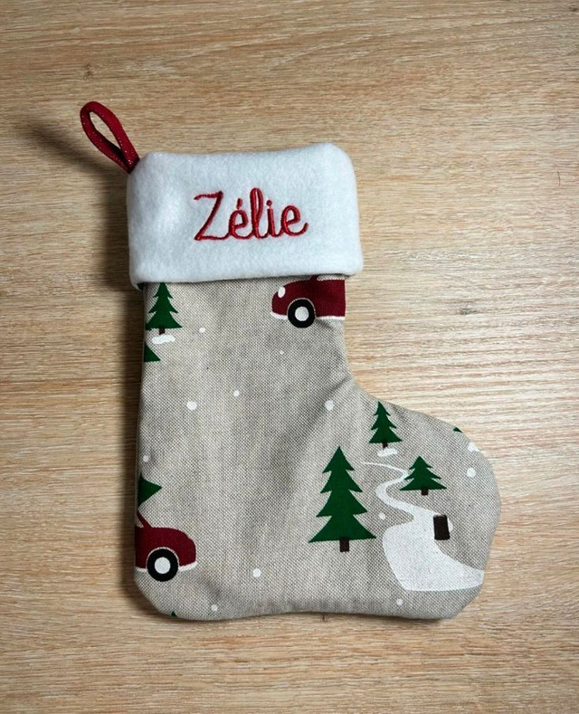 Chaussette de Noël Personnalisable Motif Christmas