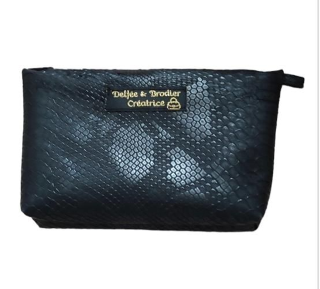 Trousse croco noir 