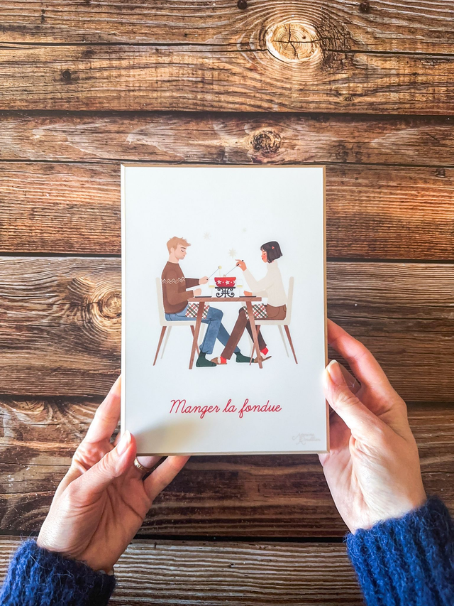 Tableau Manger la fondue - duo mixte