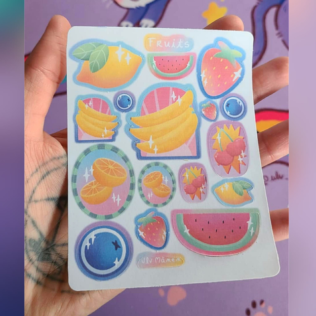 Planche de stickers fruits vitaminés 