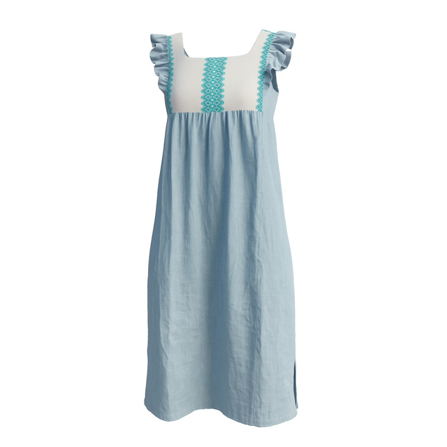 2.8 Vestido lino Aqua  M/L 