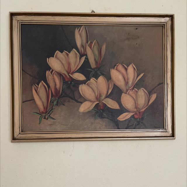 Magnolien Kunstdruck gerahmt 