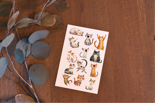 Stickervel Katten - "Speelse Vriendjes" - Rozeka