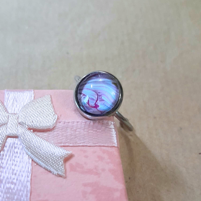 DOUCEUR FLORALE - Bague ajustable - Rose &amp; blanc