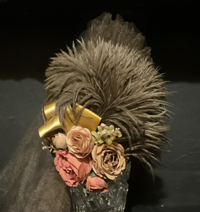 Victorian Style Hat (Brown,Rust,Gold)