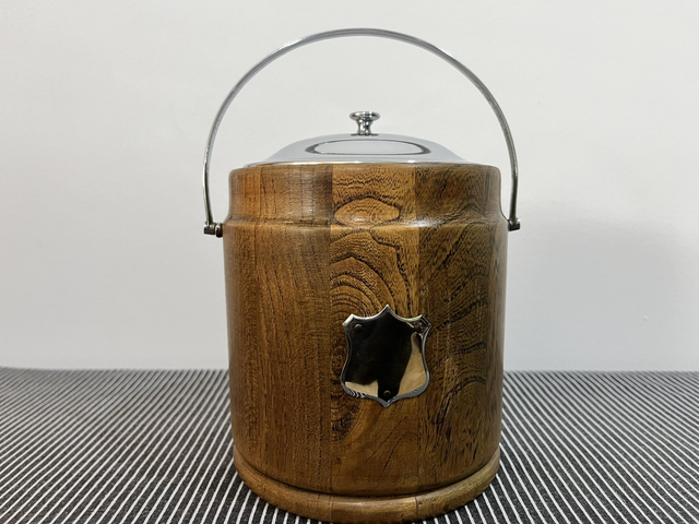 English Oak Tea Caddy or Biscuits Barrel.