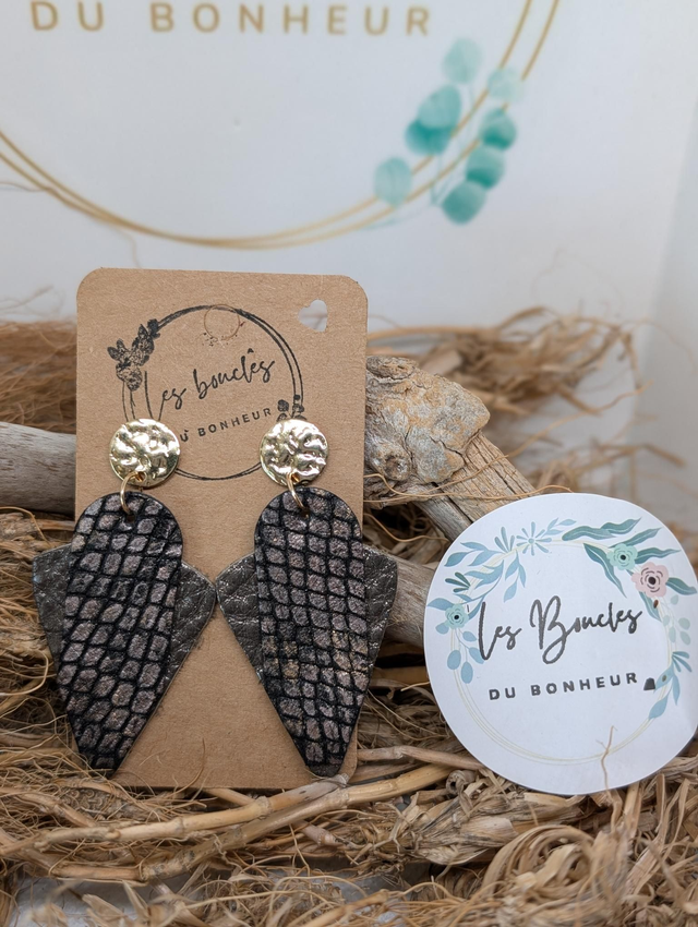 Boucles d'oreilles Graphique kaki gr007