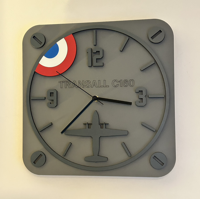 Horloge 3D en bois  *Transall C160* 