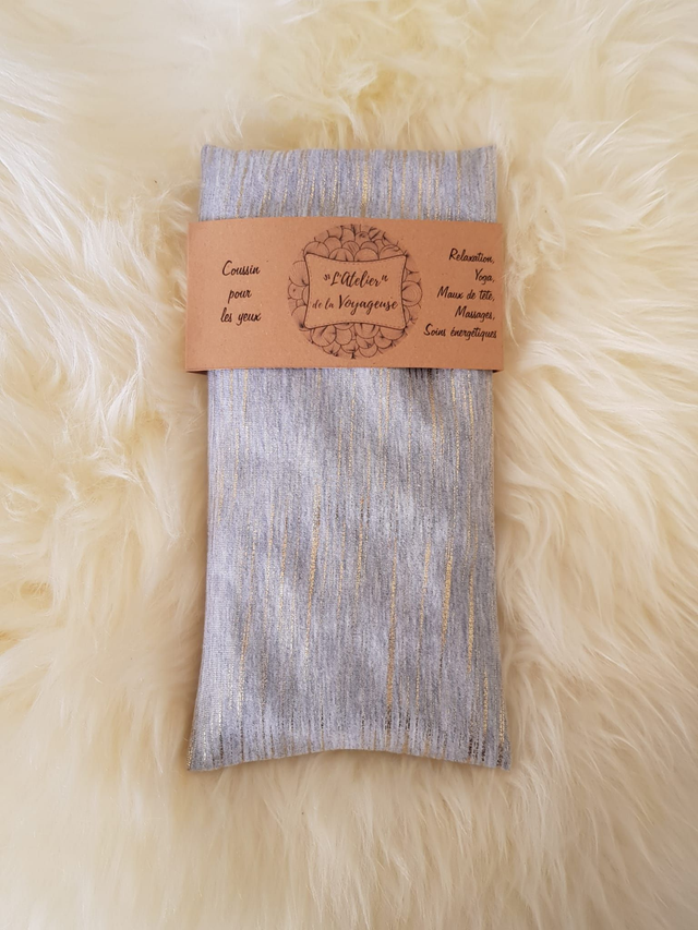 26 - Coussin pour les yeux - Gris et doré