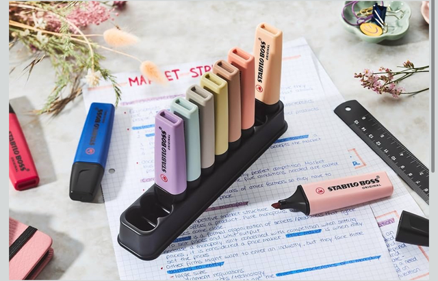 STABILO BOSS ORIGINAL - Evidenziatore - NatureCOLORS Wildflower - Desk-Set - 10 Colori assortiti