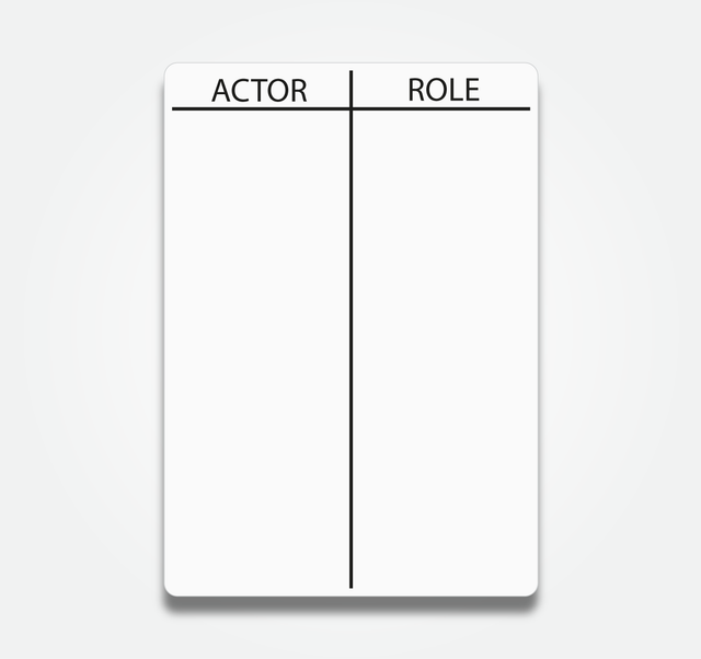 Actor/Role Table