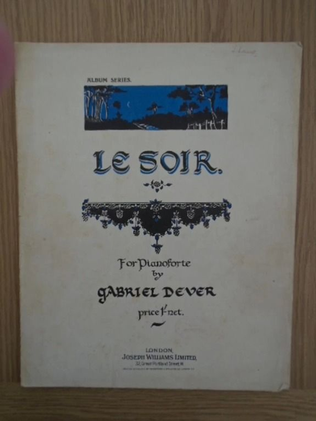 Le Soir Vintage Sheet Music