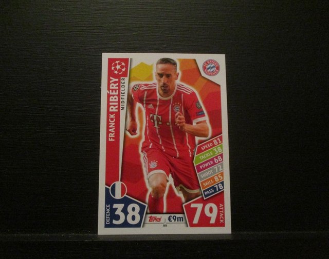 Franck Ribery - UEFA Champions League Match Attax 2017/18 Original Trading Card #66