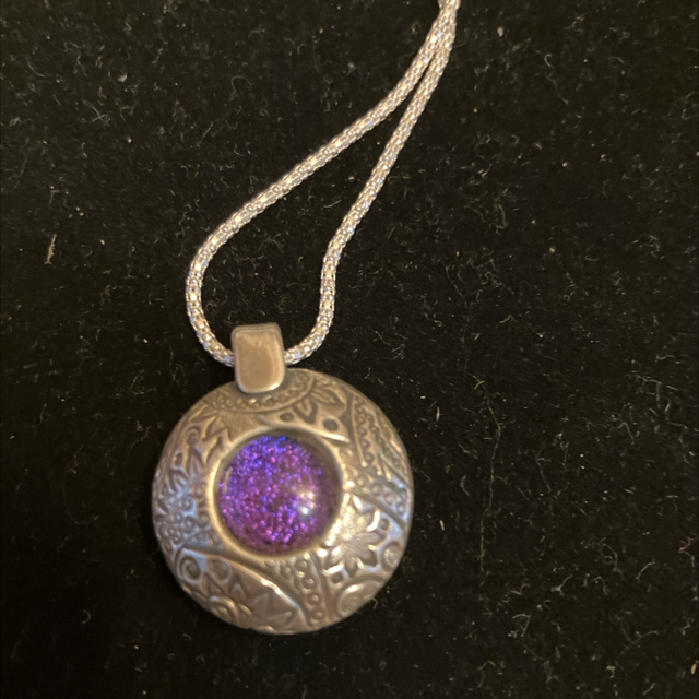 Dichroic glass lentil pendant