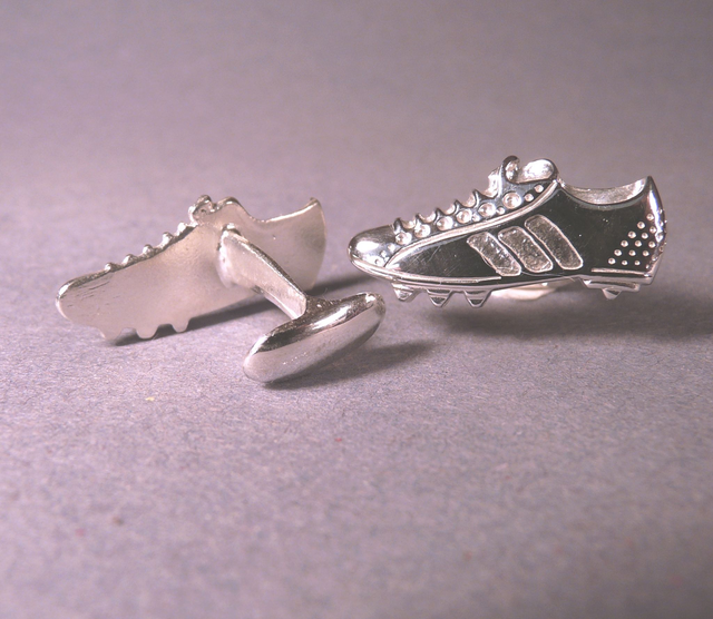 Football soccer boot Sterling Silver Cufflinks handmade uefa fifa