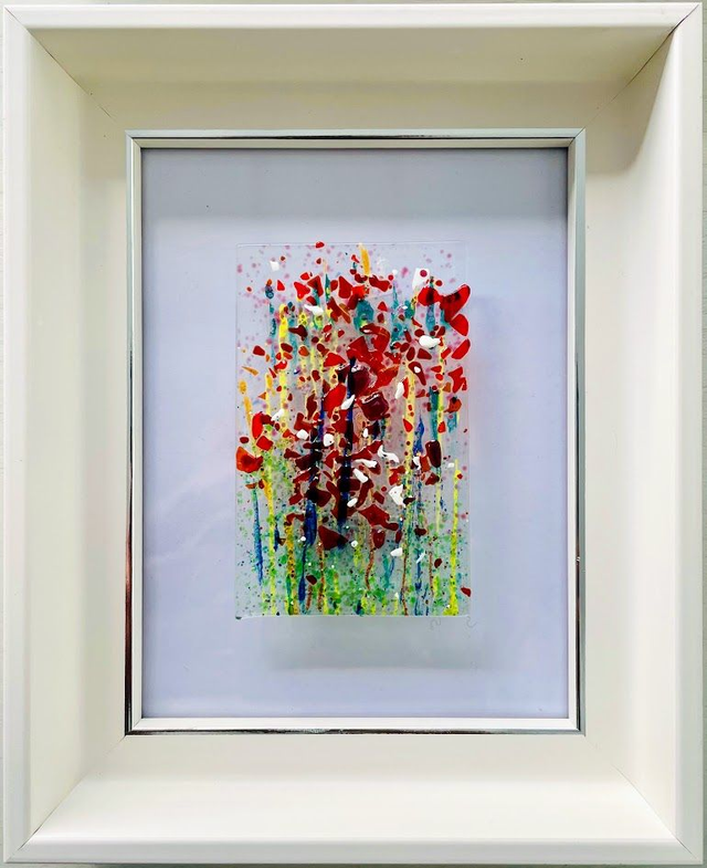 Wilde bloemen - miniatuurpaneel (9762) - in luxe houten frame