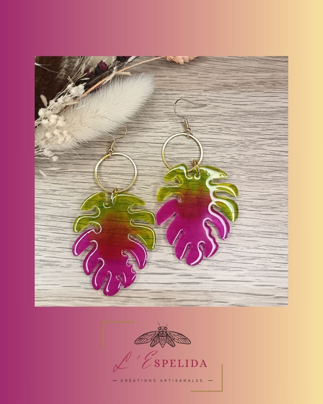 Monstera Roses et vertes