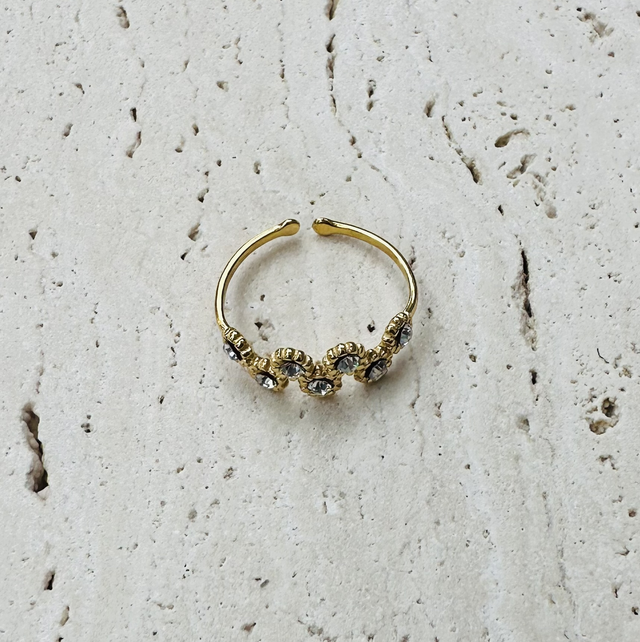 Ring bloemetjes goud