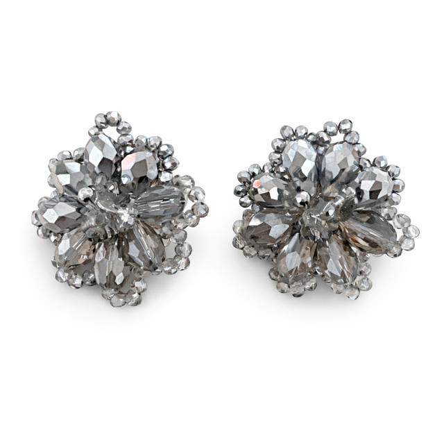 Pendientes flor plata 