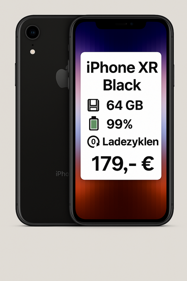 iPhone XR – 64 GB Black (Akku 86 % oder 95%)