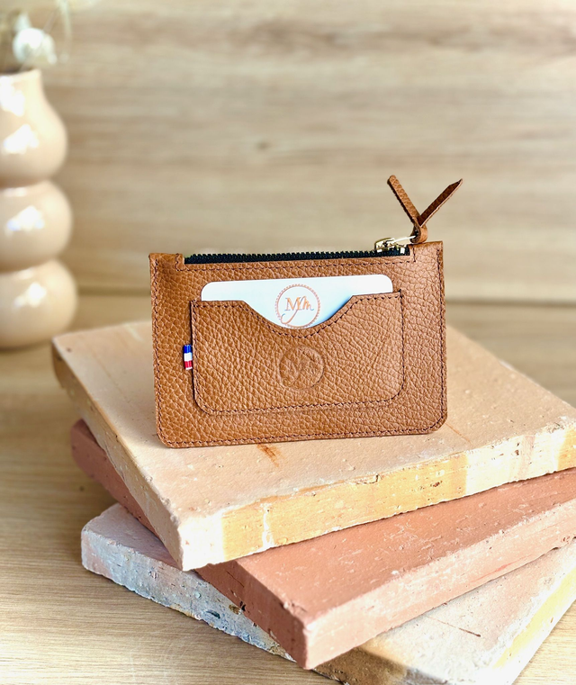 porte monnaies-porte cartes marron