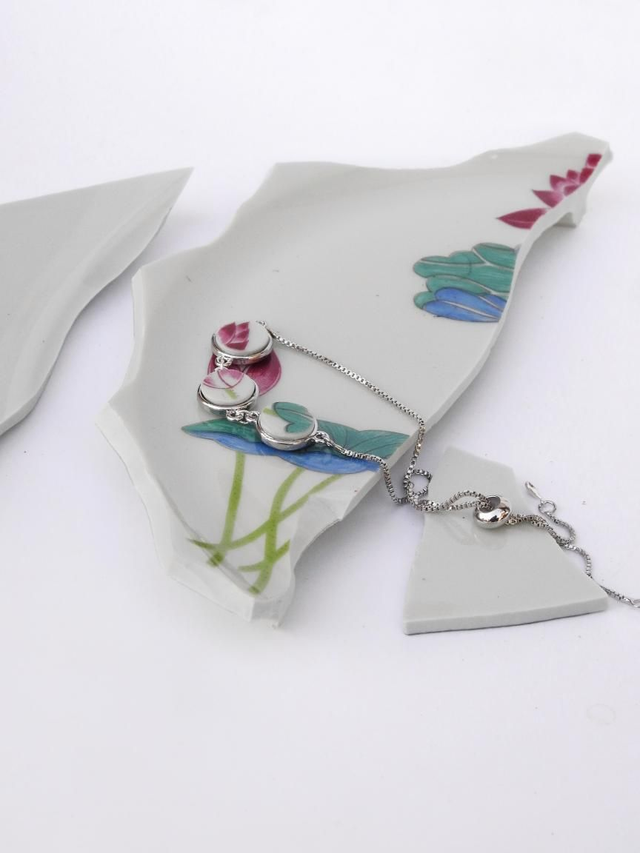 Bracelet triple - porcelaine Charles Field Haviland - modèle Lotus no.1