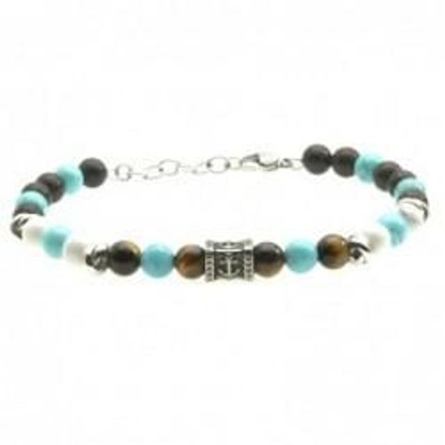 Bracciale uomo con pietre naturali bijoux e ancora