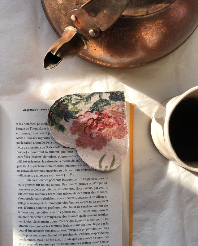 Marque-page ♥︎ en tissus de récupération 