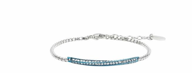 bracciale da uomo in acciaio con zirconi  .  rif.b19268