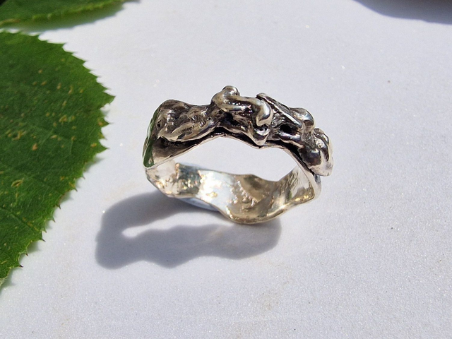 Mountain Range Ring - 925 recycled silver ring. Each piece is a &#039;one off&#039; &amp; Unique. Antiqued &amp; Polished to suit the style. Wax sealed.