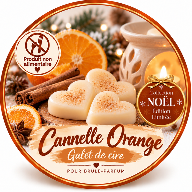 Galet de cire - Cannelle Orange