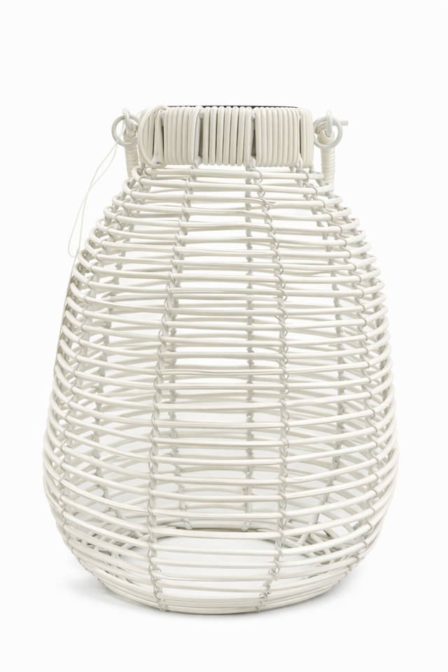 LAMPARA SOLAR RATAN SINTETICO BLANCA