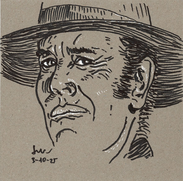 Dibujo: Retrato de Henry Fonda (Hasta que llegó su hora)