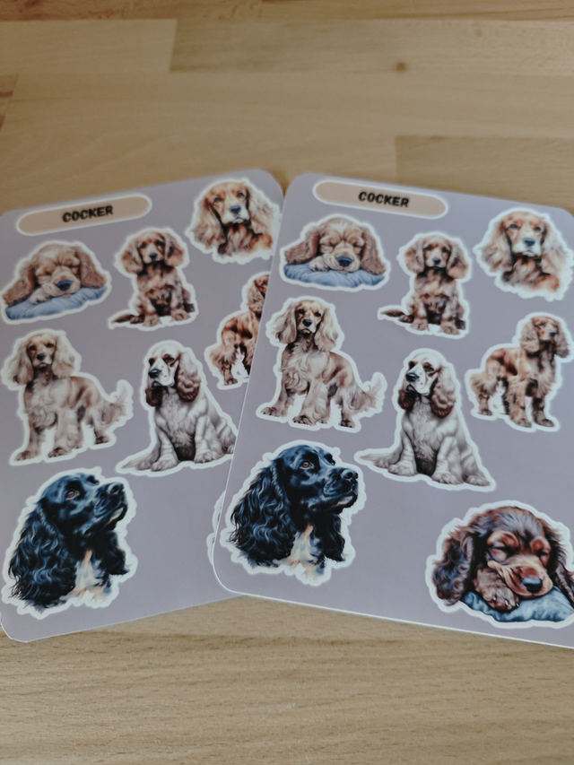 Planche stickers Cocker