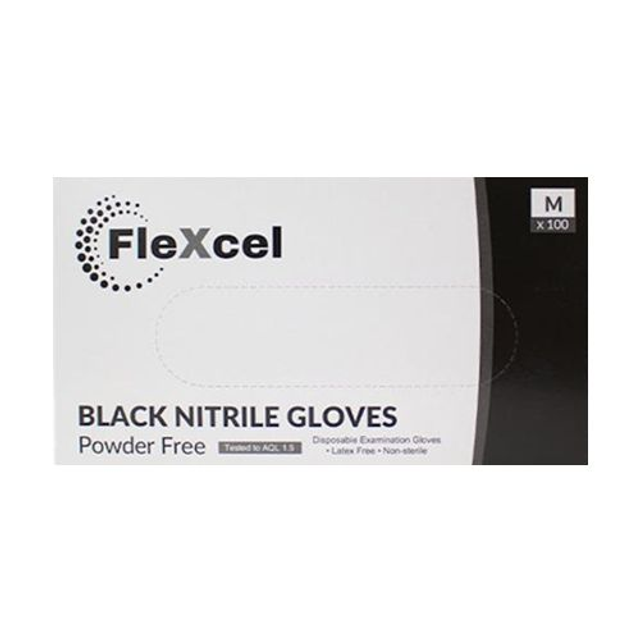 Flexcel Black Nitrile Gloves