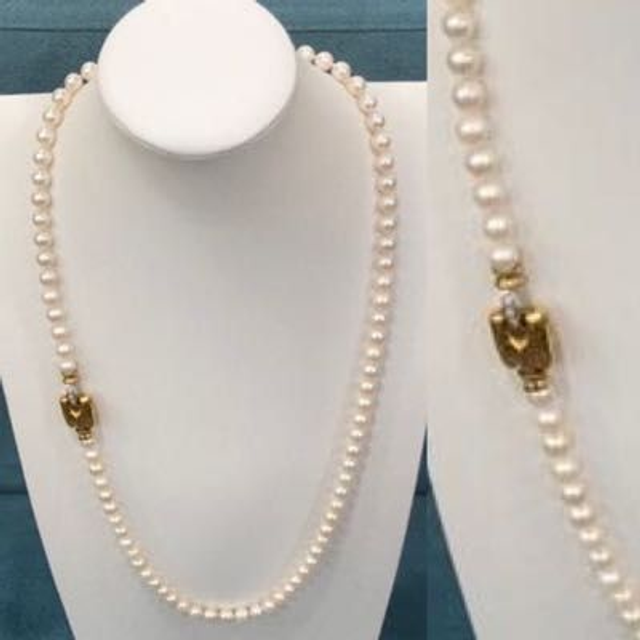 COLLANA DI PERLE COLTIVATE 7/8 E DIAMANTI 3/2658