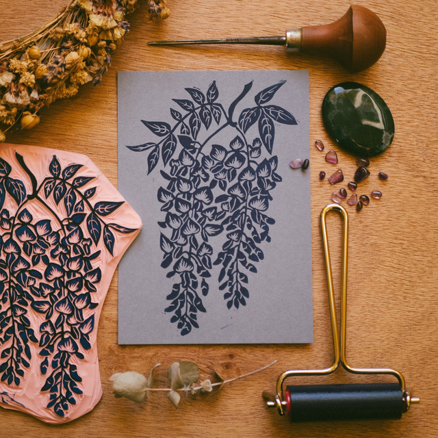 Linogravure - Glycine - A6