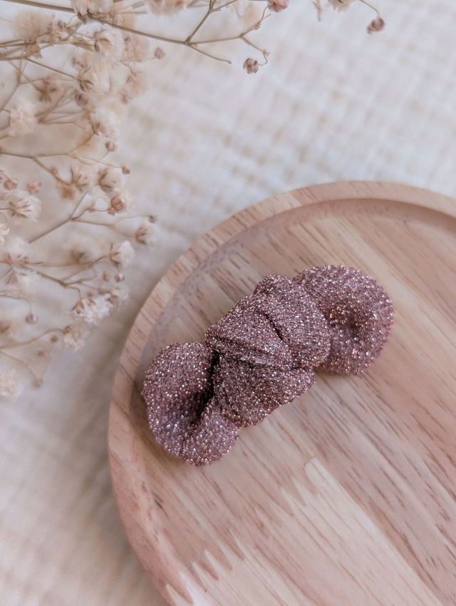 Barrette noeud Romie paillettes Edition spéciale Fêtes