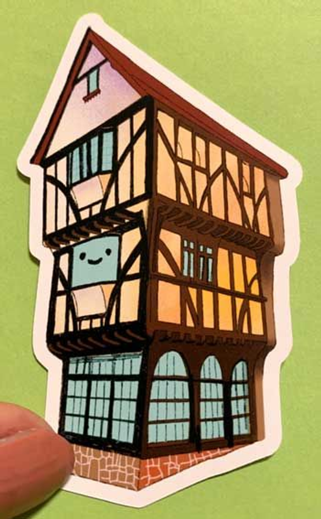 Die-Cut-Sticker "Tudor House Exeter"