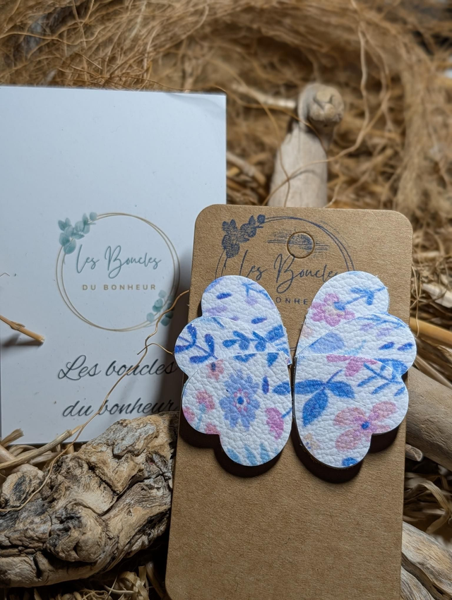 Boucles d'oreilles Oxa fleurie pastel ox013