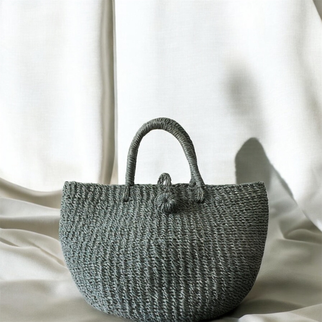 Sac à main en abaca tressé | Bleu