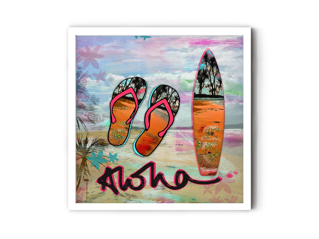 Aloha Surfboard Print / Home Decor / Tropical Wall Art / Art Print / Kids Prints