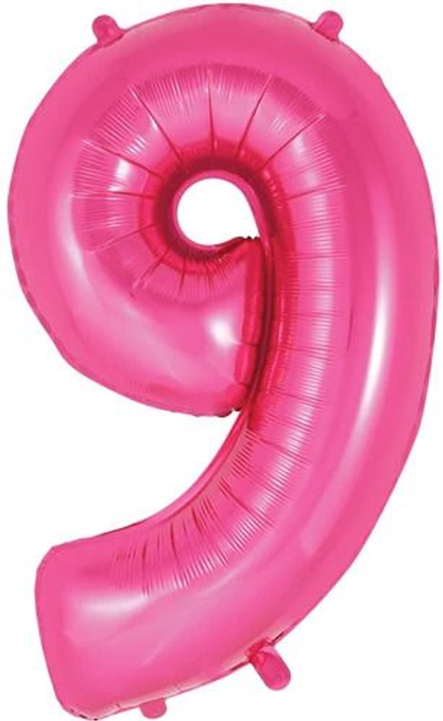34" NUMBER 9 PINK FOIL