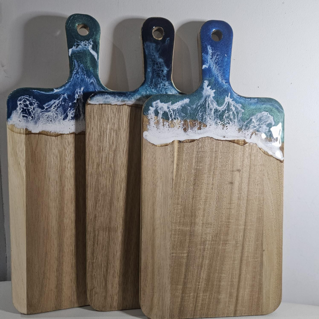 Acacia Wood Charcuterie Board with Handle.