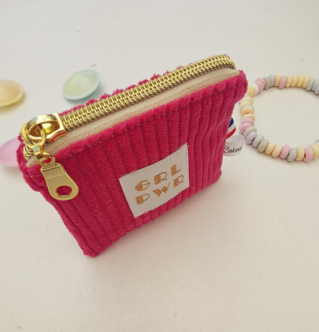 Porte-monnaie ELIOT velour rose 