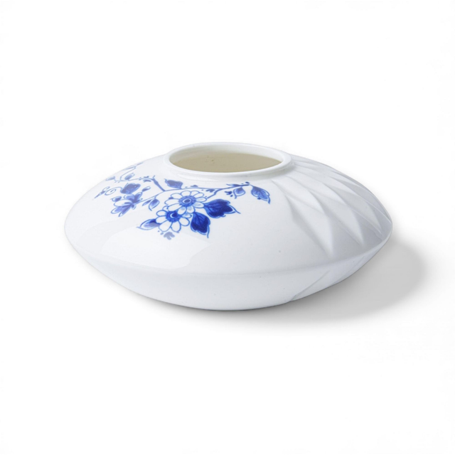 Heinen Delfts Blauw Blauw Vouw vaas nr. 2