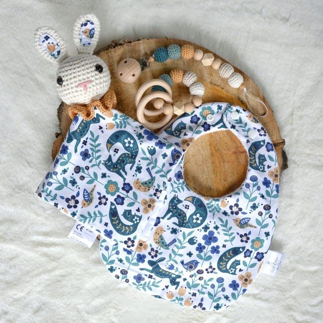 Coffret naissance &quot;Bienvenue&quot; motif bleu forêt