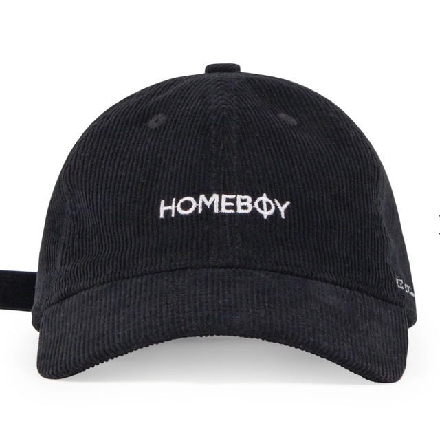 STRAIGHT CORD DAD CAP BLACK - homeboy