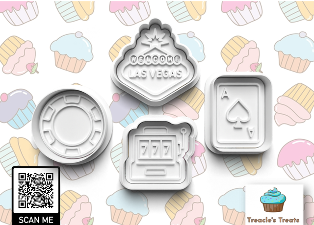Las Vegas Theme Fondant/cookie stamps with cutters 